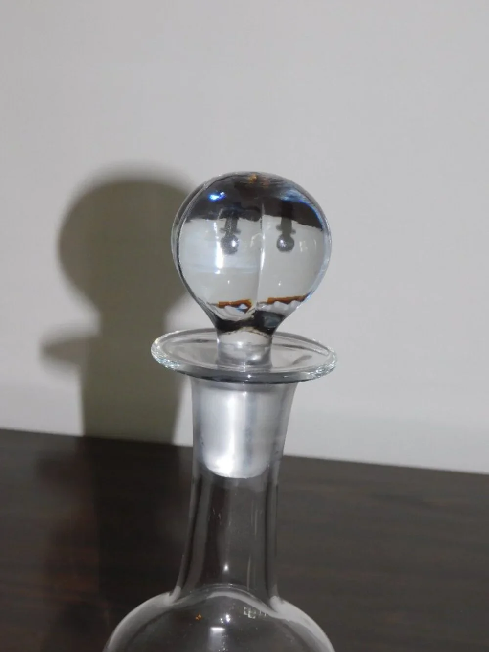 Vintage Crystal Decanter w/Top Stopper, Like New, 13